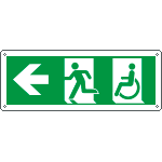 [E720501K] E720501K - Cartello uscita di emergenza disabili freccia a sinistra EN ISO 7010