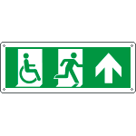 [E720503KS] E720503KS - Etichetta uscita di emergenza disabili con freccia avanti EN ISO 7010