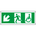 [E720507W] E720507W - Cartello uscita di emergenza disabili freccia in basso a sx. ENISO7010