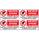 [E91540B] E91540B - etichetta autoadesiva VIETATO APRIRE ai non autorizzati EN ISO 7010