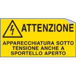 [E91580A] E91580A - etichetta autoadesiva Attenzione apparecchiatura sotto t..EN ISO 7010