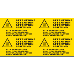 [E91600B] E91600B - foglio 4 etichette Attenzione alta temperatura EN ISO 7010