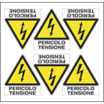 [E91655A] E91655A - foglio n. 6 etic.aut."PERICOLO TENSIONE"