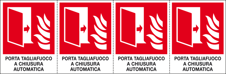[E9530B] E9530B - Foglio n.2 etichetta autoades.PORTA TAGLIAFUOCO AUTOMATICA EN ISO 7010