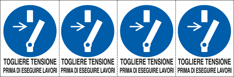 [E9539B] E9539B - foglio 4 etichette adesive Togliere la tensione prima di es..ISO 7010
