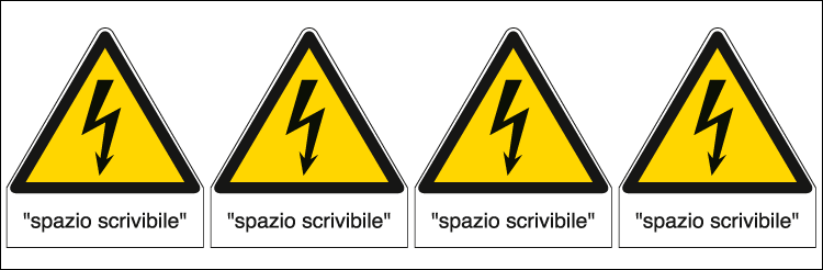 [E9564B] E9564B - Foglio 4 etichette adesive spazio scrivibile  EN ISO 7010