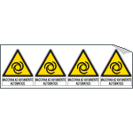 [E9568B] E9568B - Foglio n. 4 etichette adesive Macchina ad avviamento..EN ISO 7010