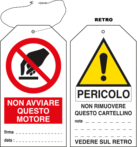[E9803] E9803 - Cartellino plastica non avviare questo motore...EN ISO 7010