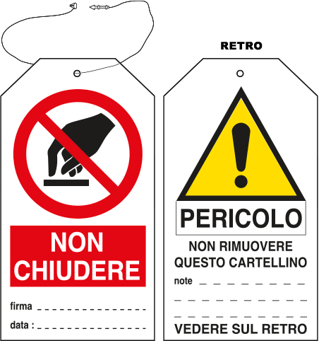 [E9807] E9807 - Cartellino plastica non chiudere...EN ISO 7010