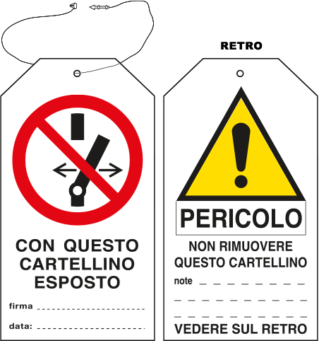 [E9814] E9814 - Cartellino plastica NON EFFETTUARE MANOVRE CON QUESTO CARTELL..ESPOSTO