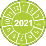 [EBC49621] EBC49621 - confezione da 250 bollini datario anno 2021 VERDE