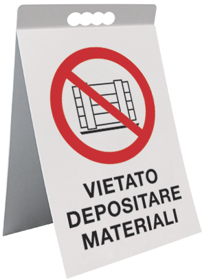 [ECAP18043X] ECAP18043X - cavalletto PVC vietato depositare materiali