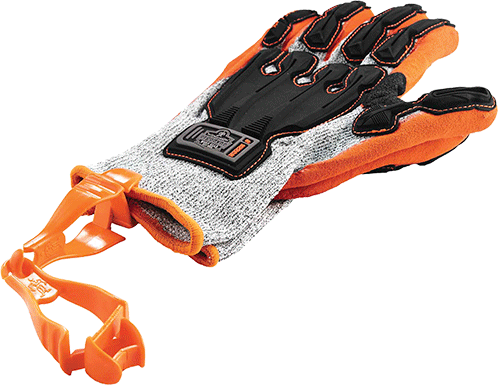 [EDS340] EDS340 - gancio porta oggetti a doppia clip in materiale dielettrico arancio AV