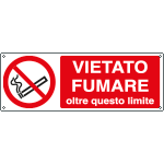 [EEF1803K] EEF1803K - cartello autoadesivo EasyFix  vietato fumare oltre questo..EN ISO 7010