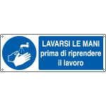 [EEF1914K] EEF1914K - cartello autoadesivo EasyFix obbligo lavarsi le mani EN ISO 7010