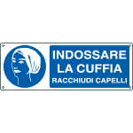 [EF1925K] EF1925K - cartello autoadesivo EasyFix obbligo indossare la cuffia