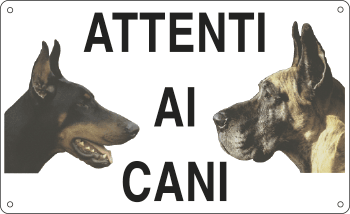 [EF3556] EF3556 - Cartello adesivo EasyFix attenti AL CANE
